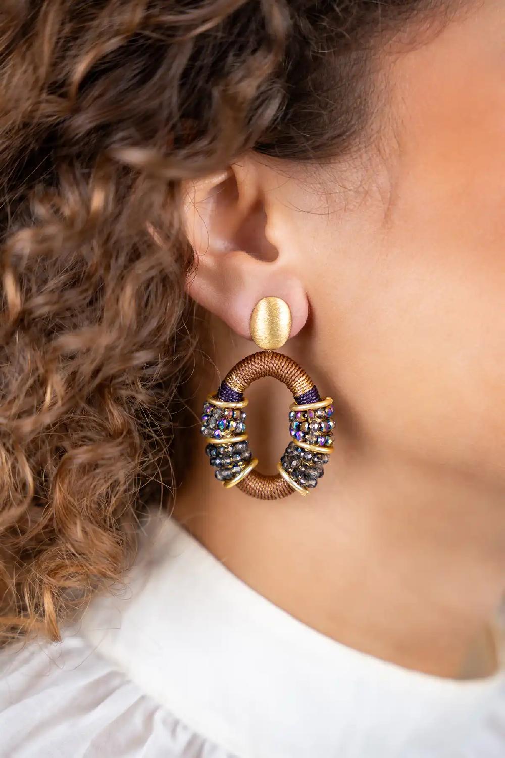 Lott. Gioielli Bruine Oorbellen Elle Combi Oval Deluxe M