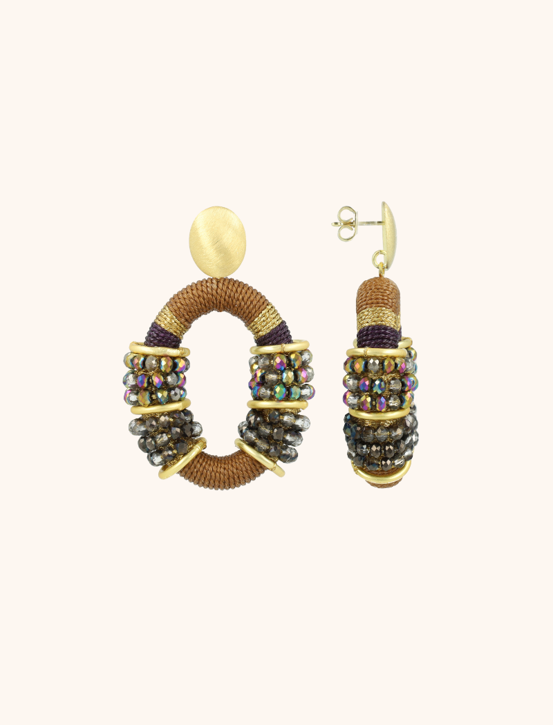 lott. gioielli Bruine Oorbellen Elle Combi Oval Deluxe M