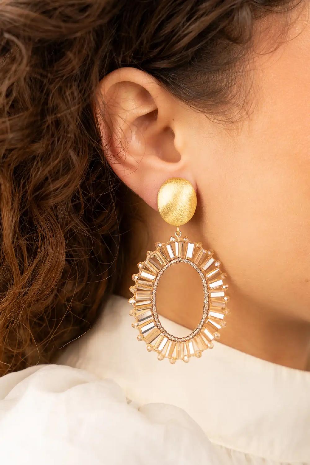 Lott. Gioielli Bruine Oorbellen Naomi Ovaal M Tonal Clip