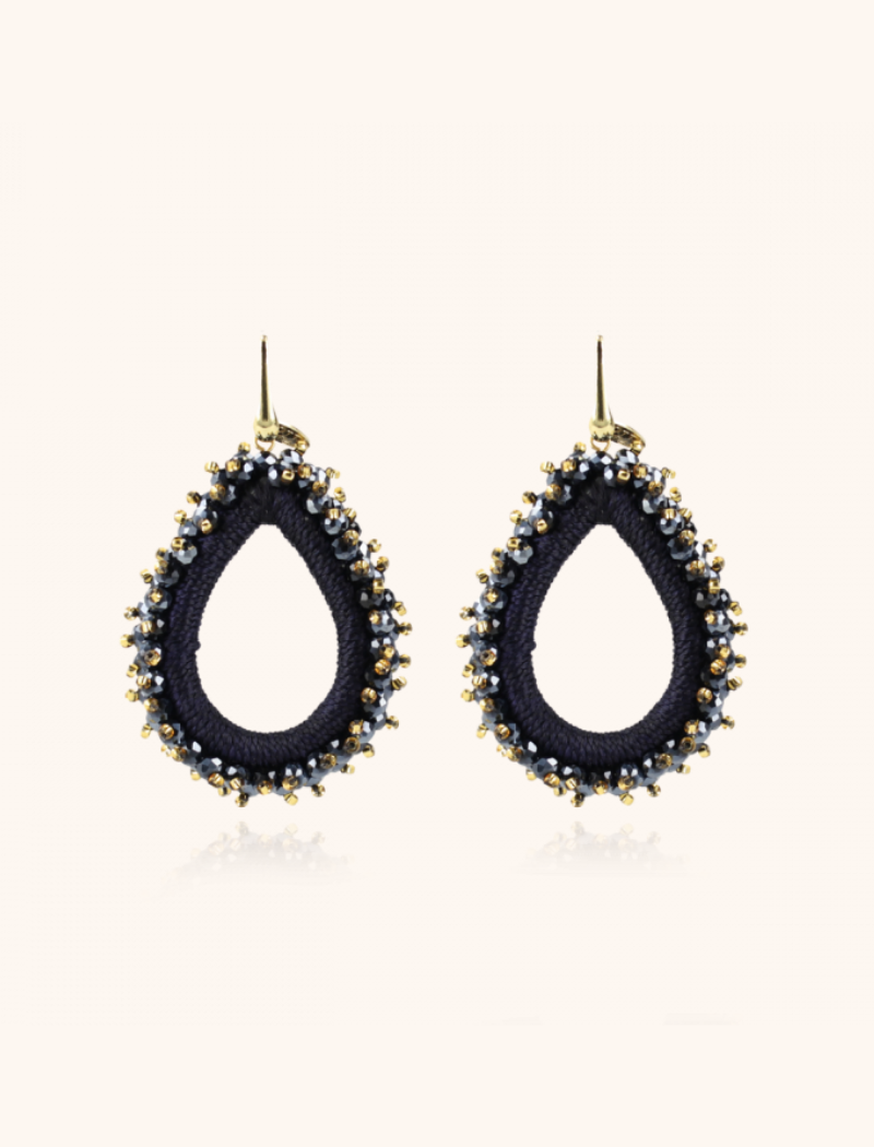 lott. gioielli Carina Blauwe Oorbellen Urchin Drop L