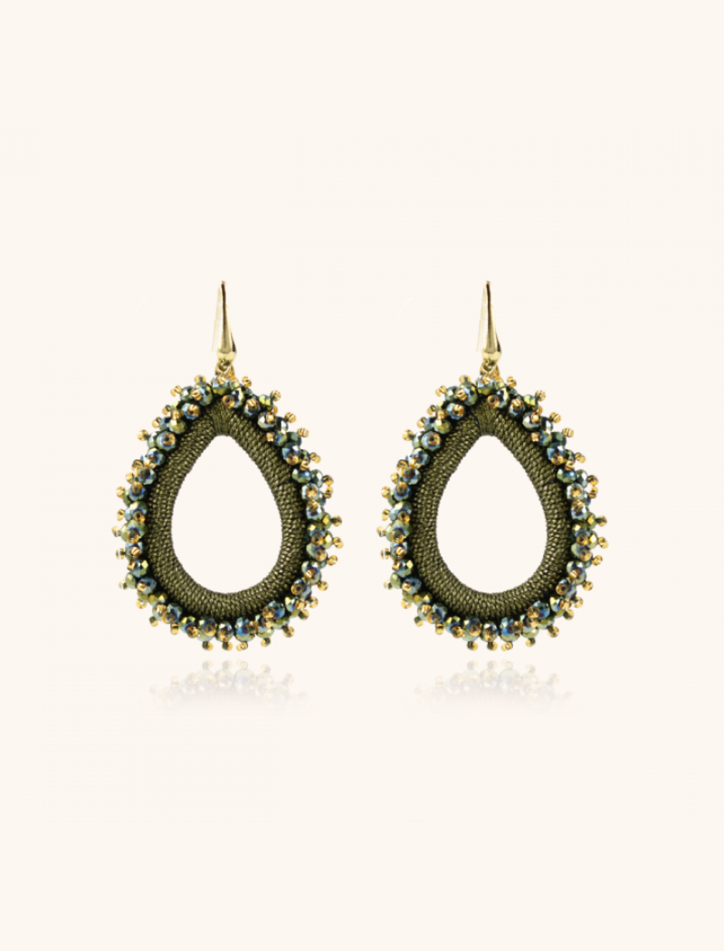 lott. gioielli Carina Groene Oorbellen Urchin Drop L