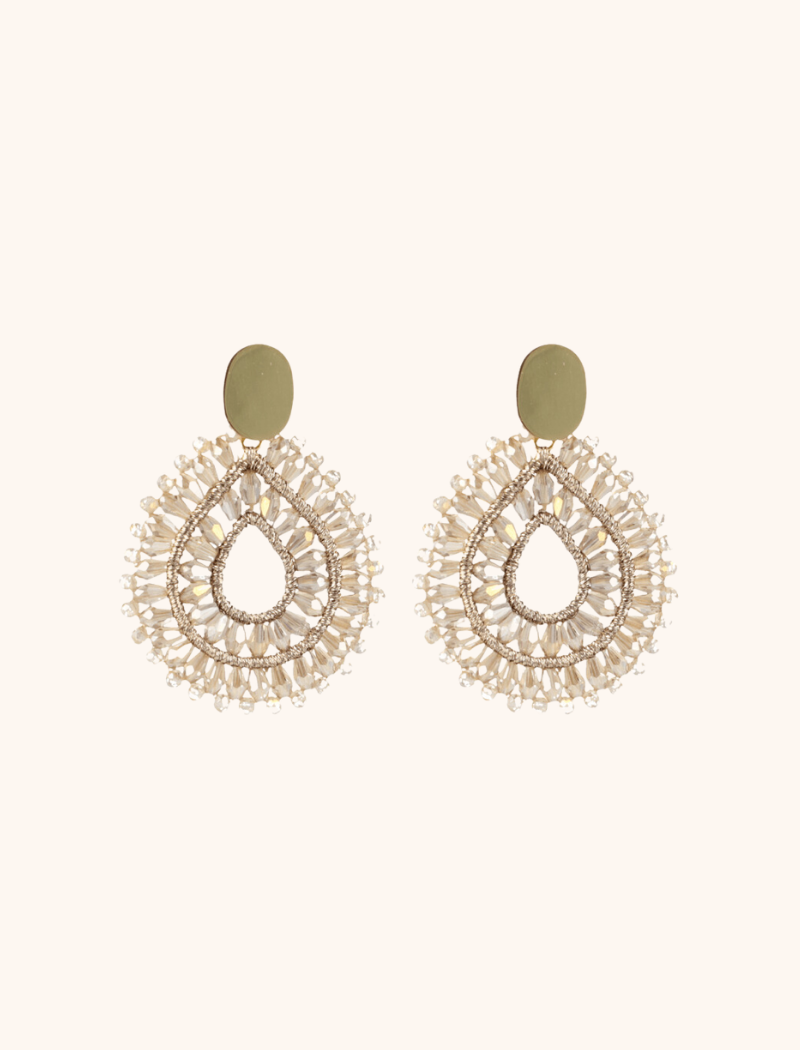 lott. gioielli Champagne oorbellen Alice Silk Drop Crystal Double