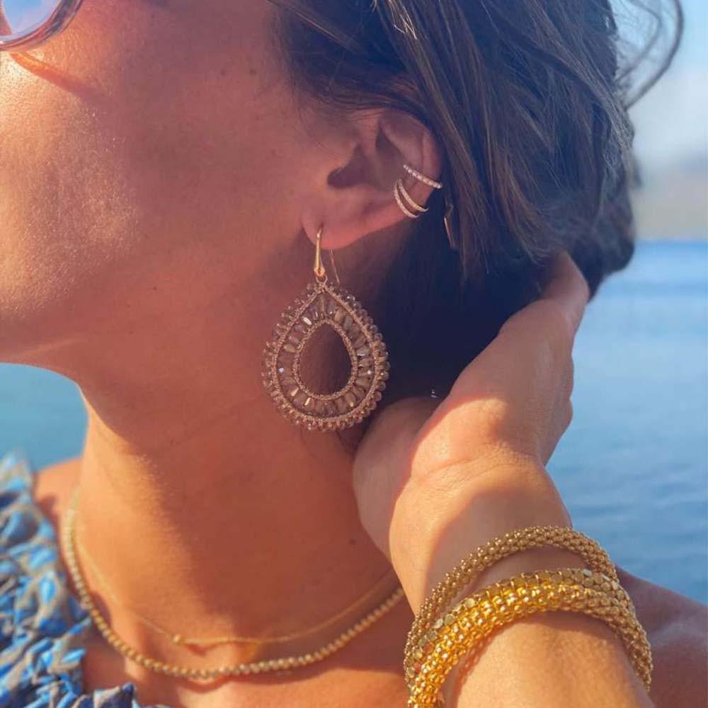 Lott. Gioielli Champagne Oorbellen Charlotte Silk Drop Crystal L