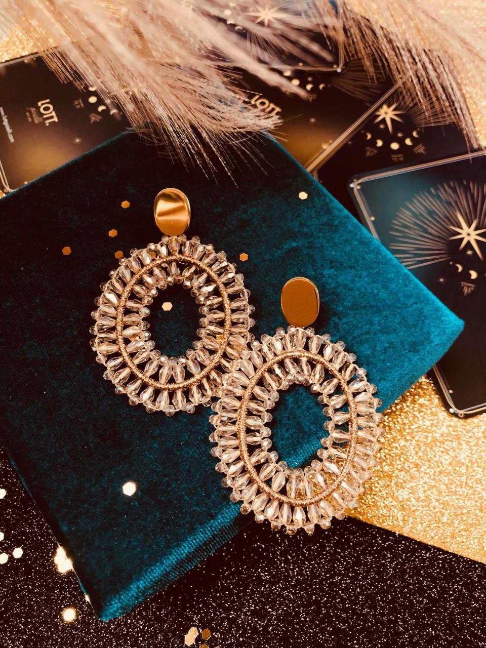 Lott. Gioielli Champagne Oorbellen Double Stones Oval L