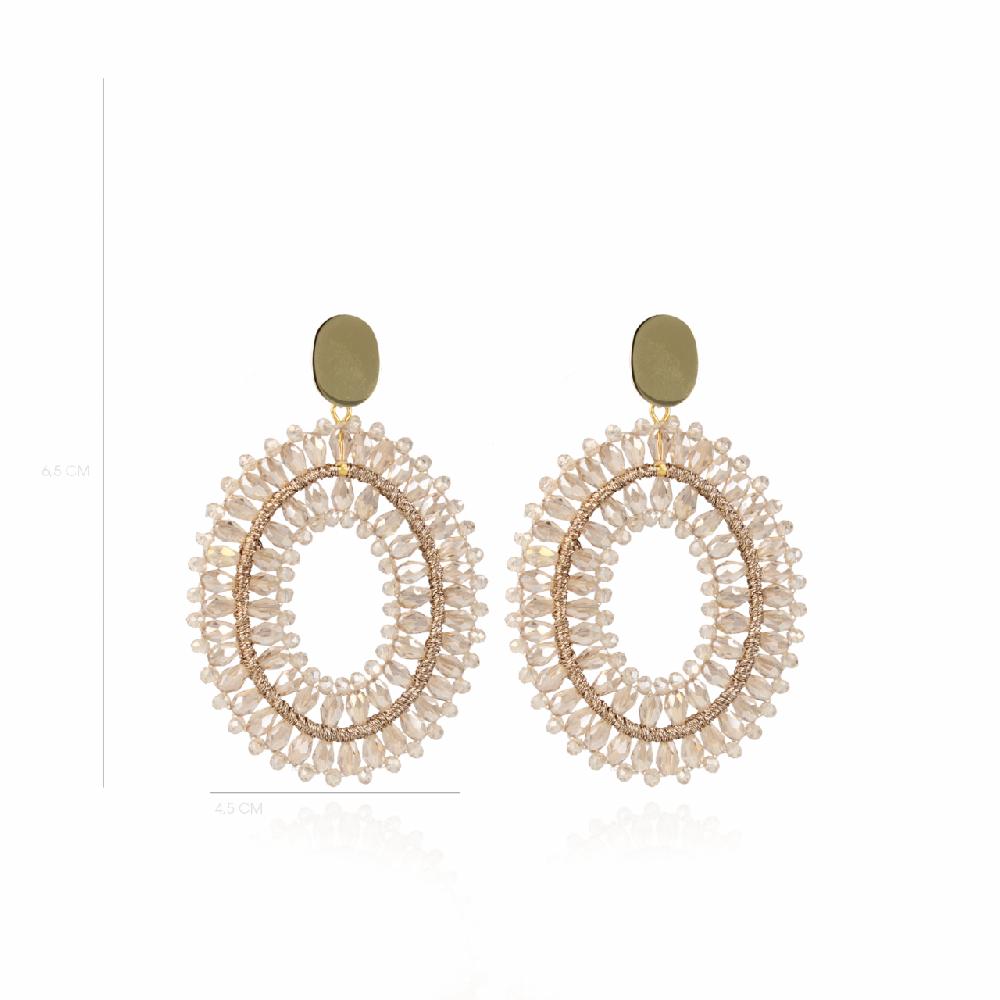 Lott. Gioielli Champagne Oorbellen Double Stones Oval L