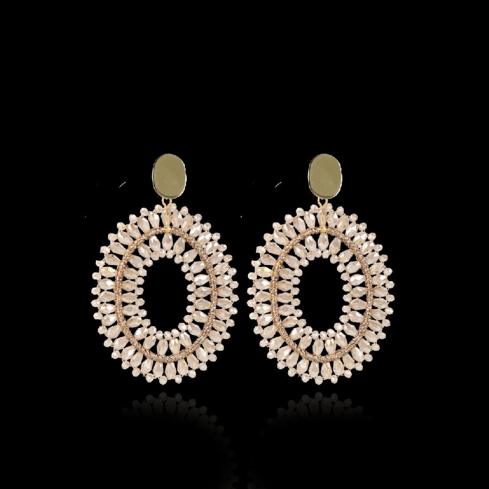 Lott. Gioielli Champagne Oorbellen Double Stones Oval L