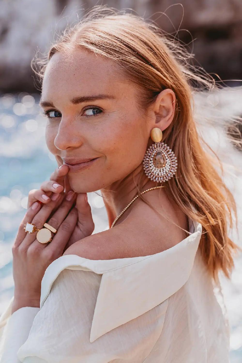 Lott. Gioielli Champagne Oorbellen Druppel L - BELLE FLO Special