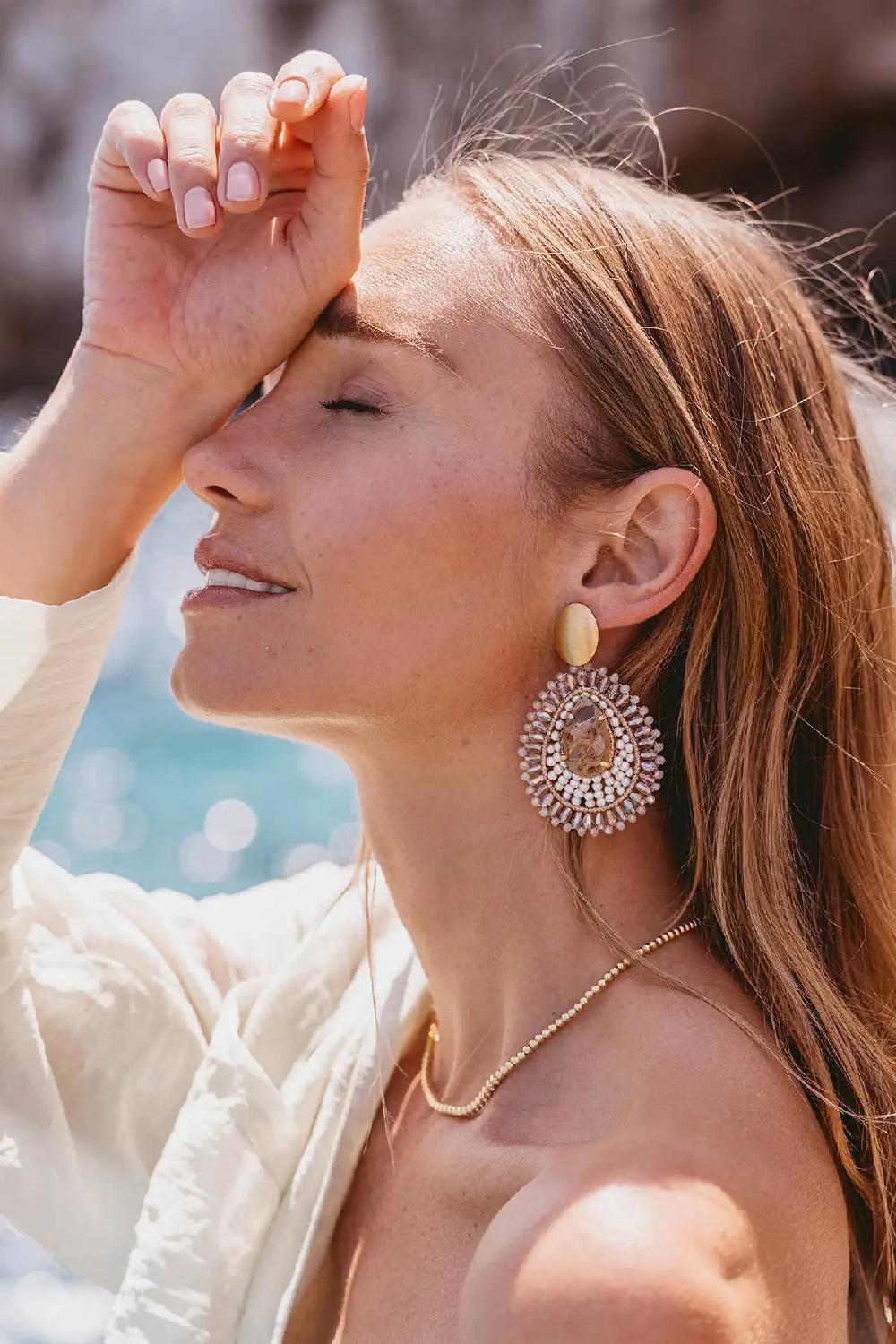 Lott. Gioielli Champagne Oorbellen Druppel L - BELLE FLO Special