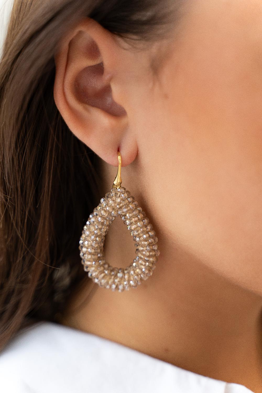 Lott. Gioielli Champagne Oorbellen Glassberry Druppel L