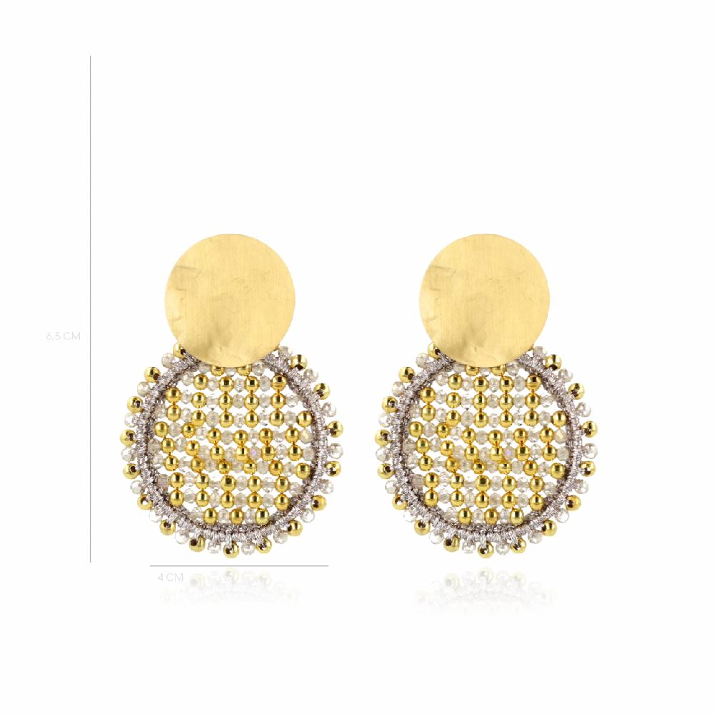 Lott. Gioielli Champagne Oorbellen Isabella Circle Abacus Double Stones M