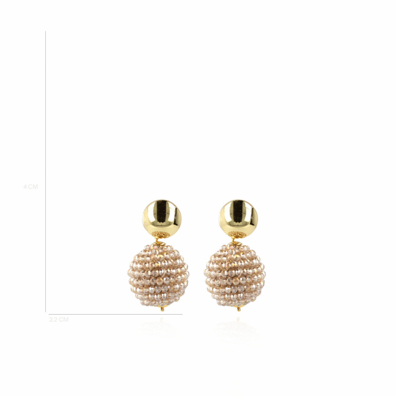 Lott. Gioielli Champagne Oorbellen Lea Glassberry Soft Globe L