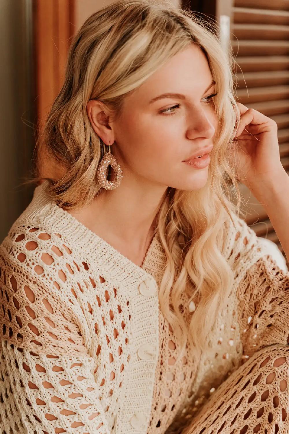 Lott. Gioielli Champagne Oorbellen Marieke Druppel L Raw