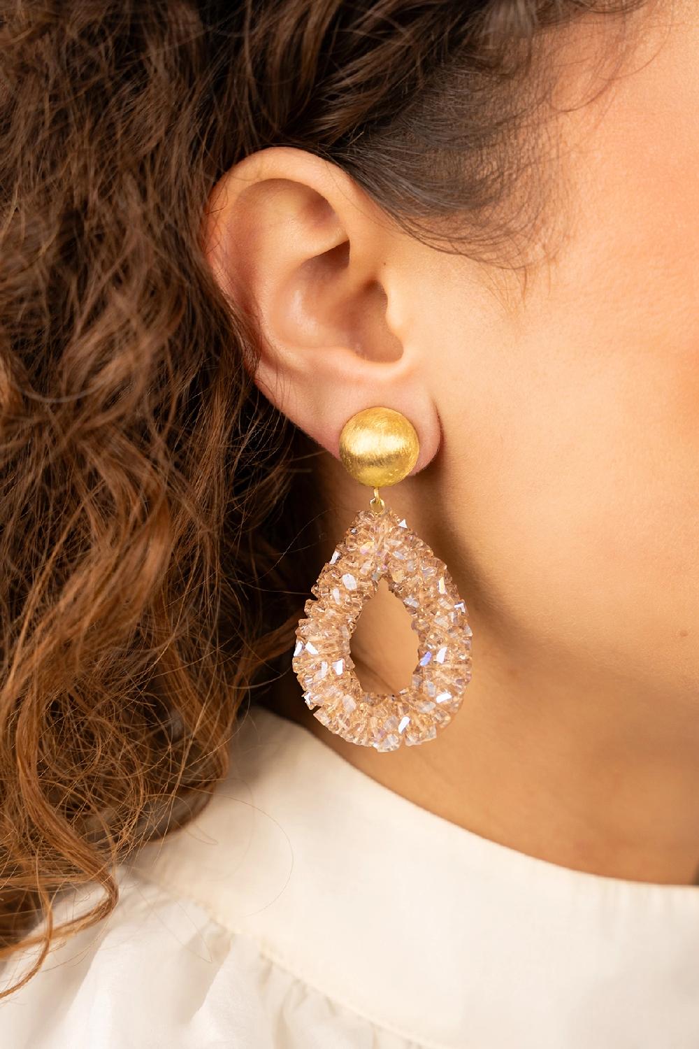 Lott. Gioielli Champagne Oorbellen Marieke Druppel L Raw Clip