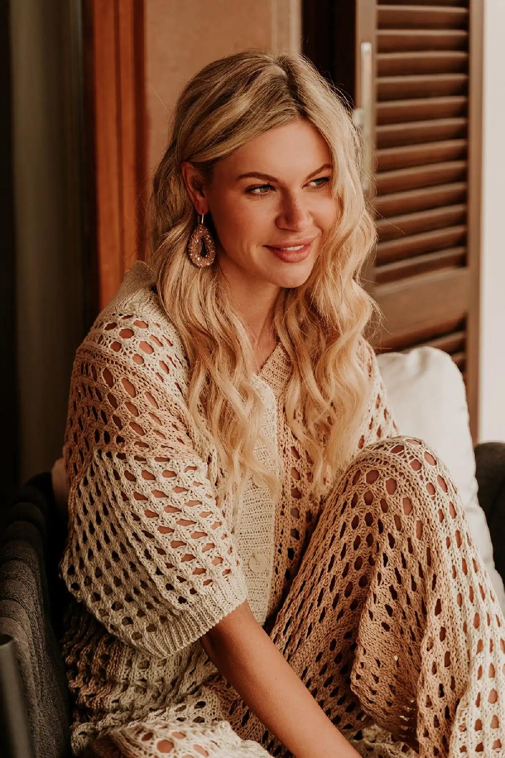 Lott. Gioielli Champagne Oorbellen Marieke Druppel L Raw Clip