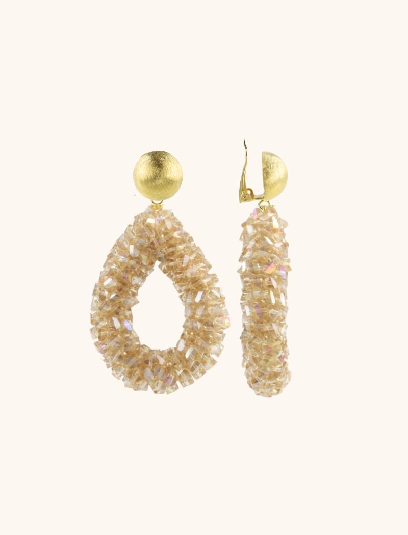 Lott. Gioielli Champagne Oorbellen Marieke Druppel L Raw Clip