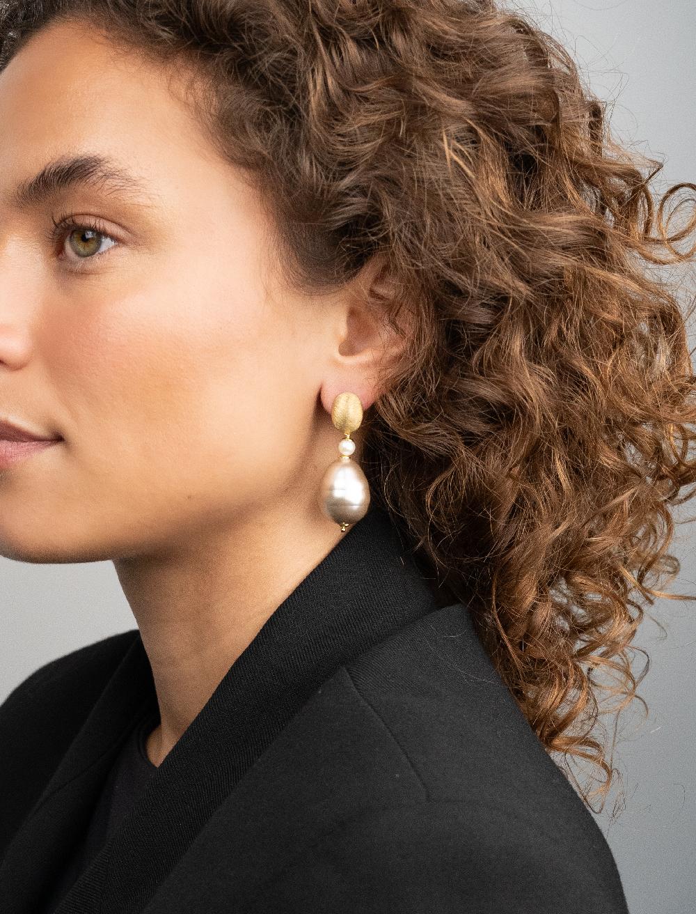 Lott. Gioielli Champagne Oorbellen Parel Mother Earth L