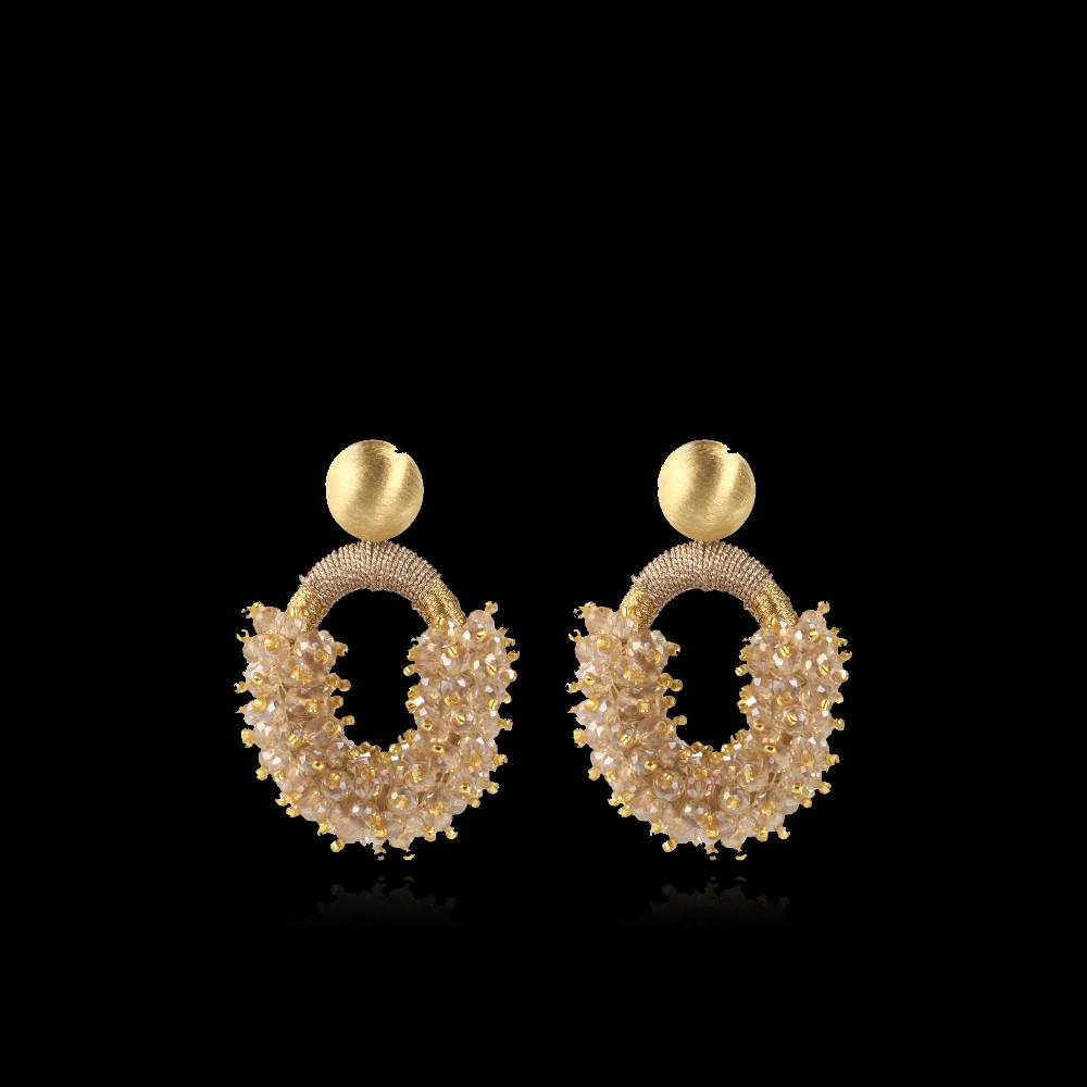 lott. gioielli Champagne Oorbellen Yara Combi Oval Double Stones M