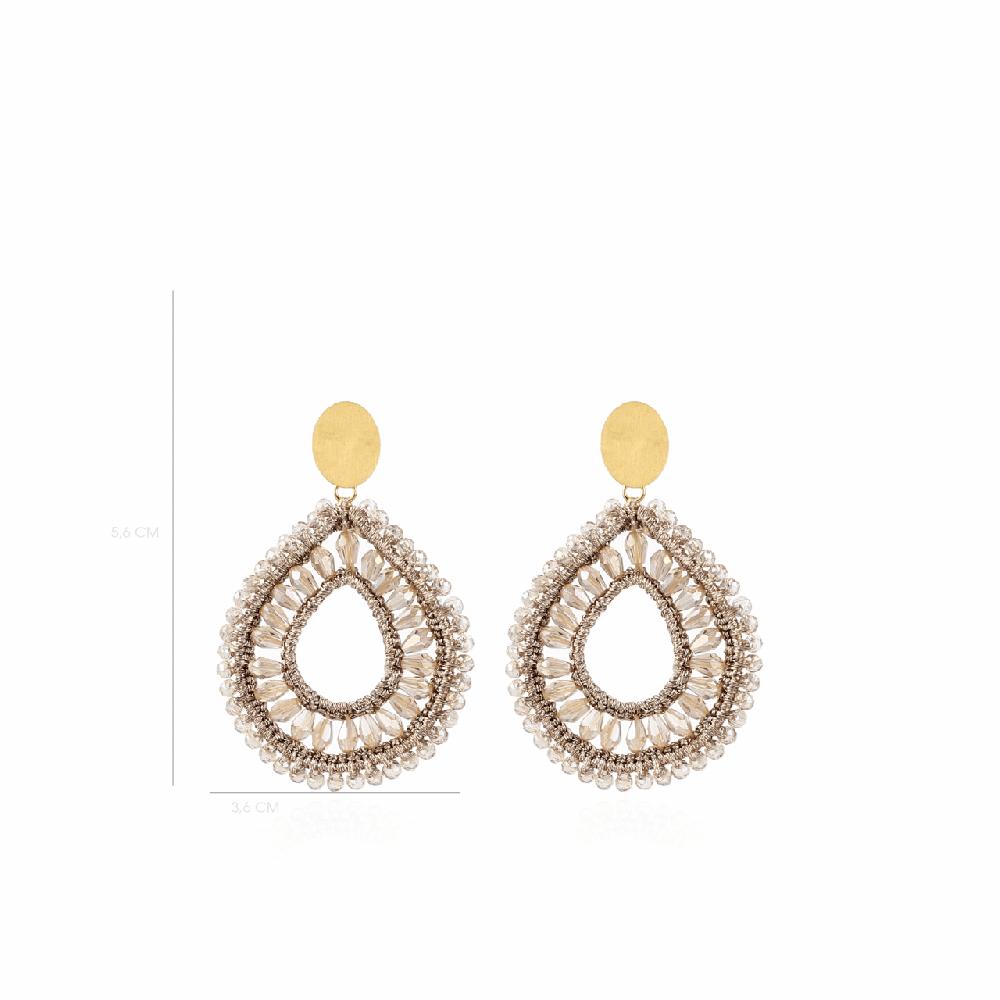 Lott. Gioielli Charlotte Silk Crystal Druppel Champagne Oorbellen