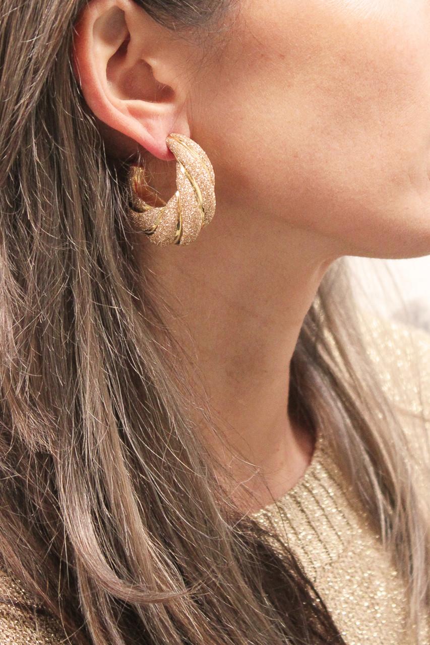 Lott. Gioielli Classic Glitter Oorbellen Twist Creole M