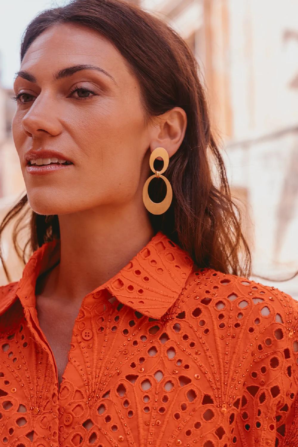 Lott. Gioielli Classic Oorbel Dubbel Open Ovaal Satin