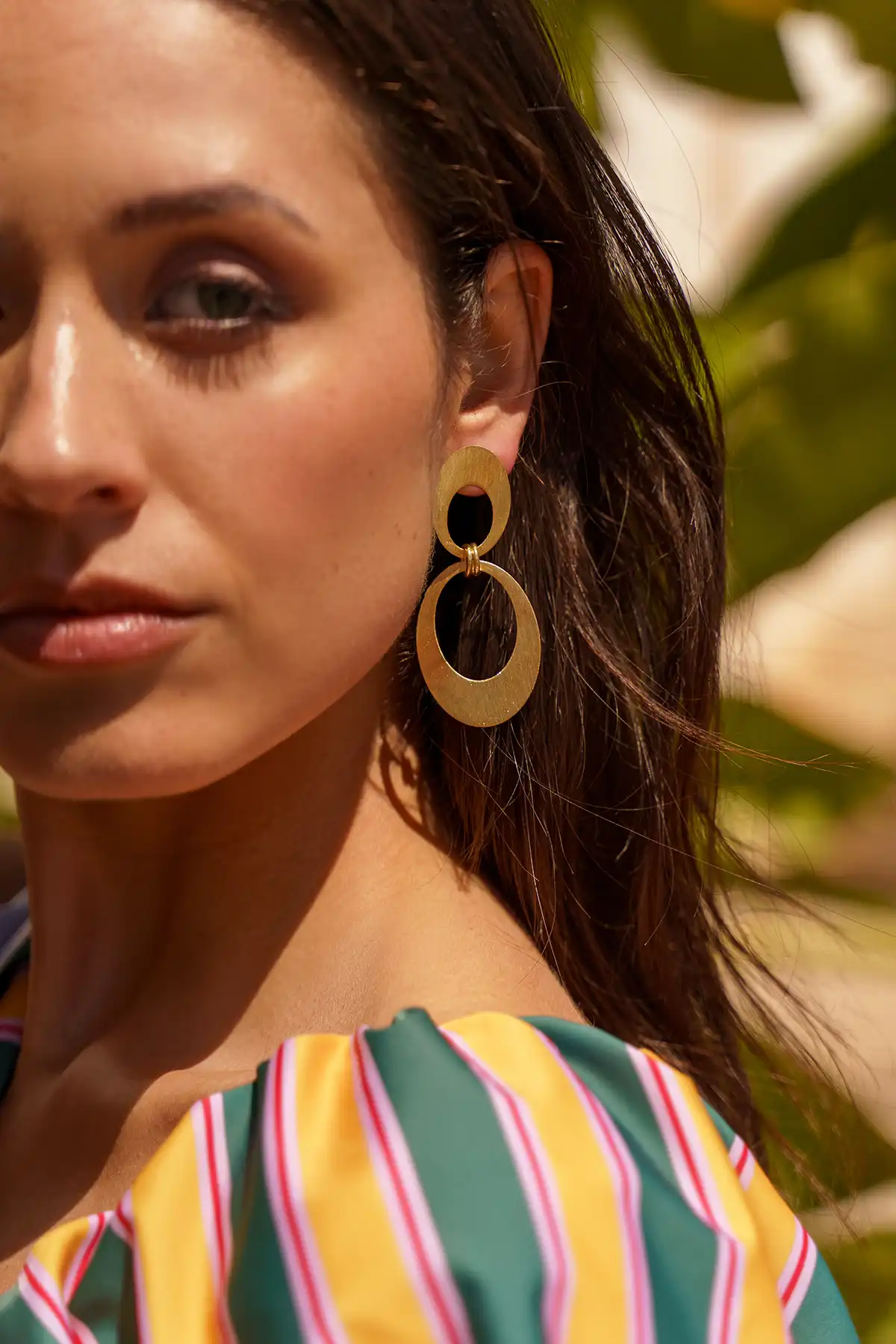 Lott. Gioielli Classic Oorbel Dubbel Open Ovaal Satin