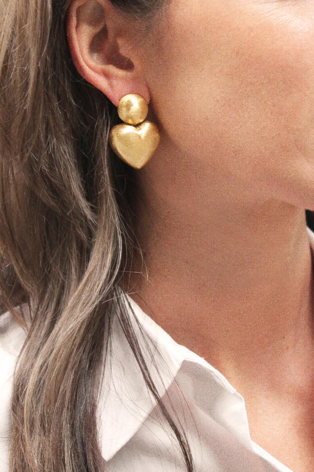 Lott. Gioielli Classic Oorbellen Brushed Hart Thick S