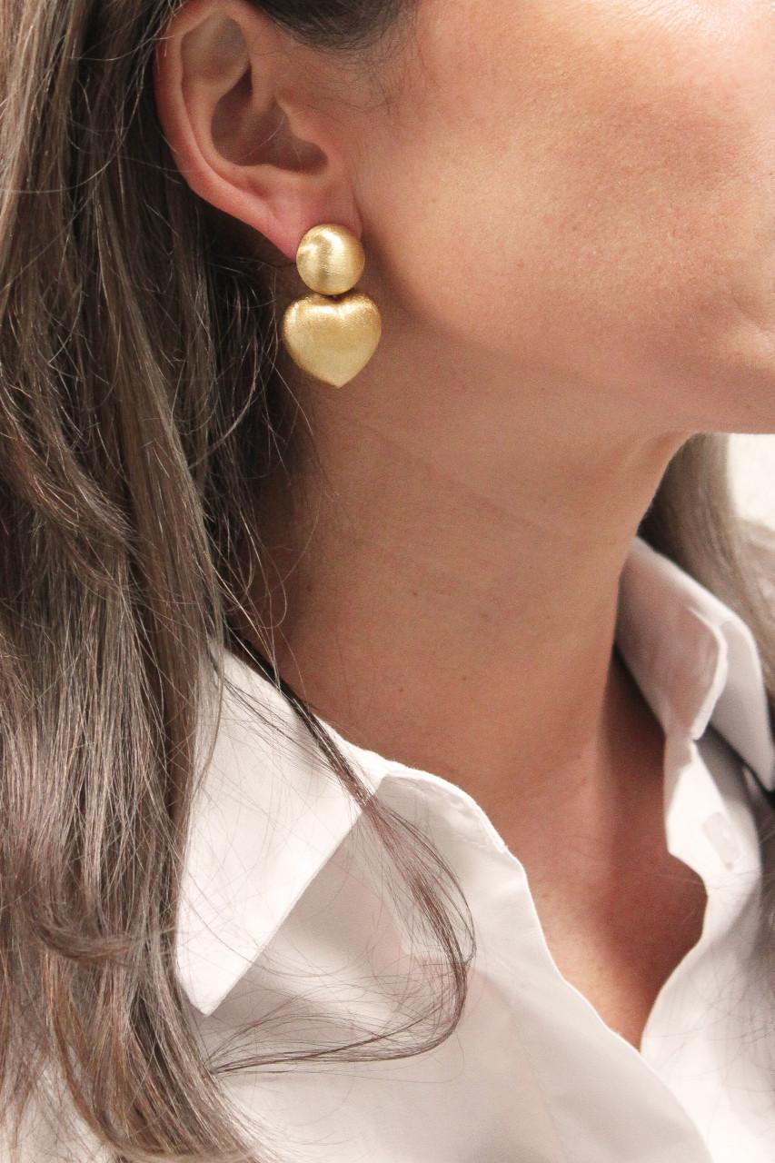 Lott. Gioielli Classic Oorbellen Brushed Hart Thick XS