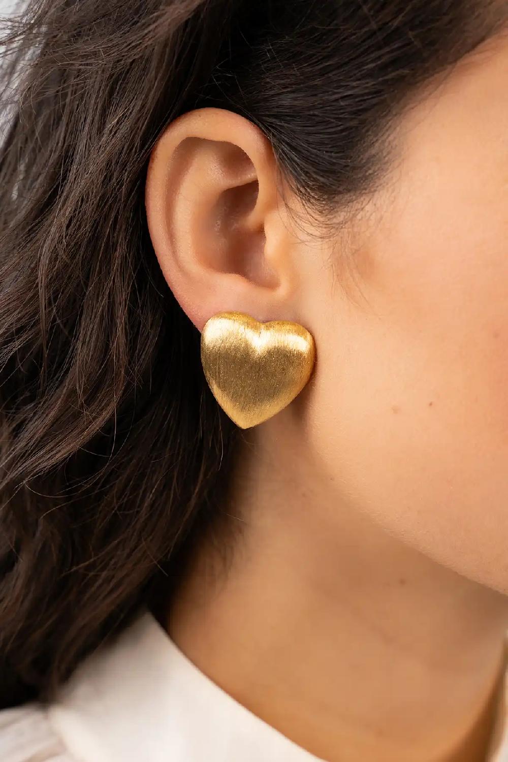 Lott. Gioielli Classic Oorbellen Brushed Stud Hart M