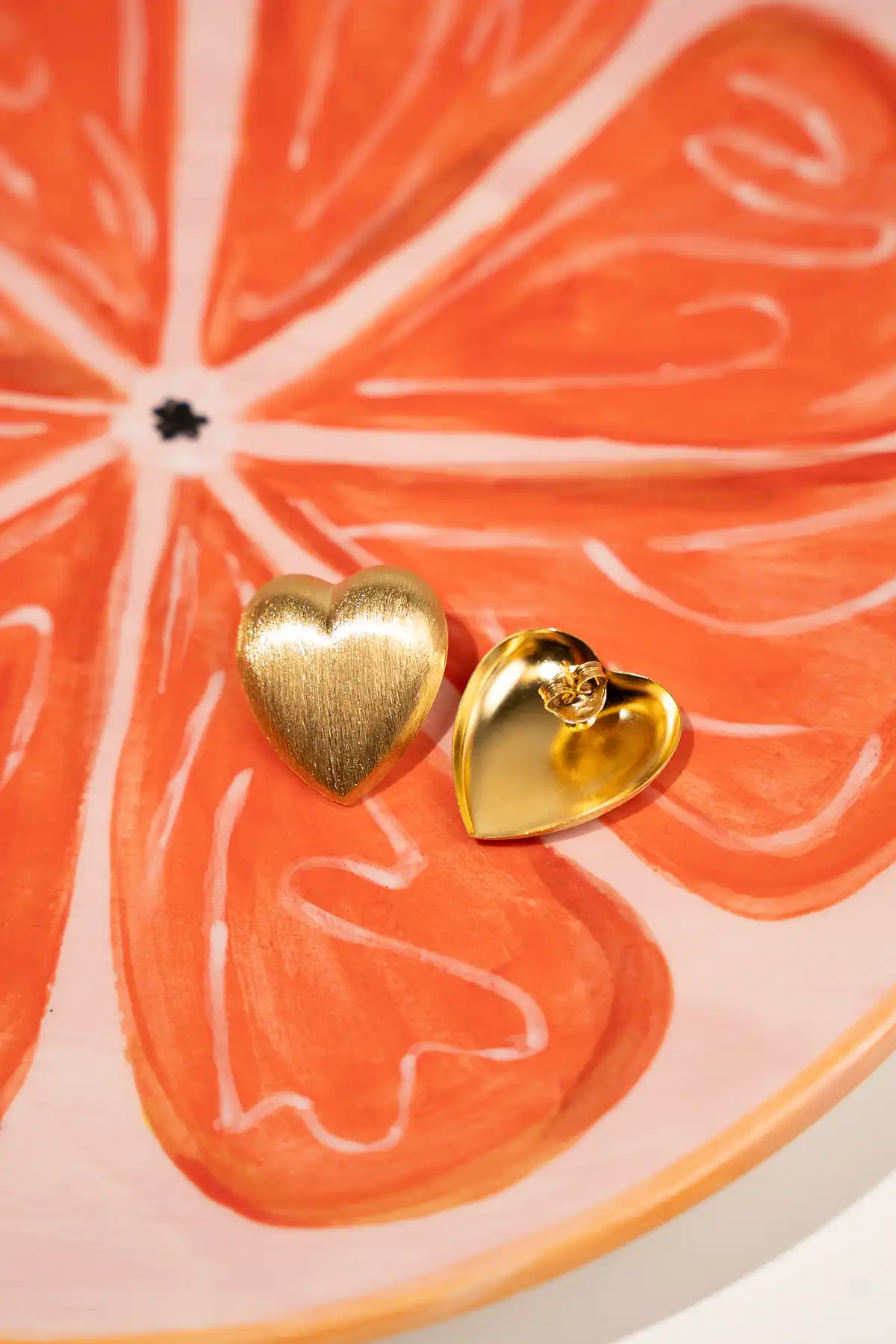 Lott. Gioielli Classic Oorbellen Brushed Stud Hart XL