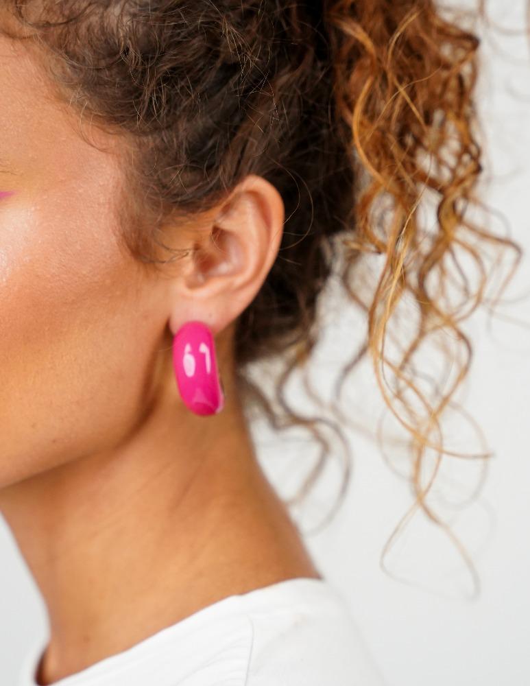 Lott. Gioielli Classic Oorbellen Charlie Creool Fuchsia
