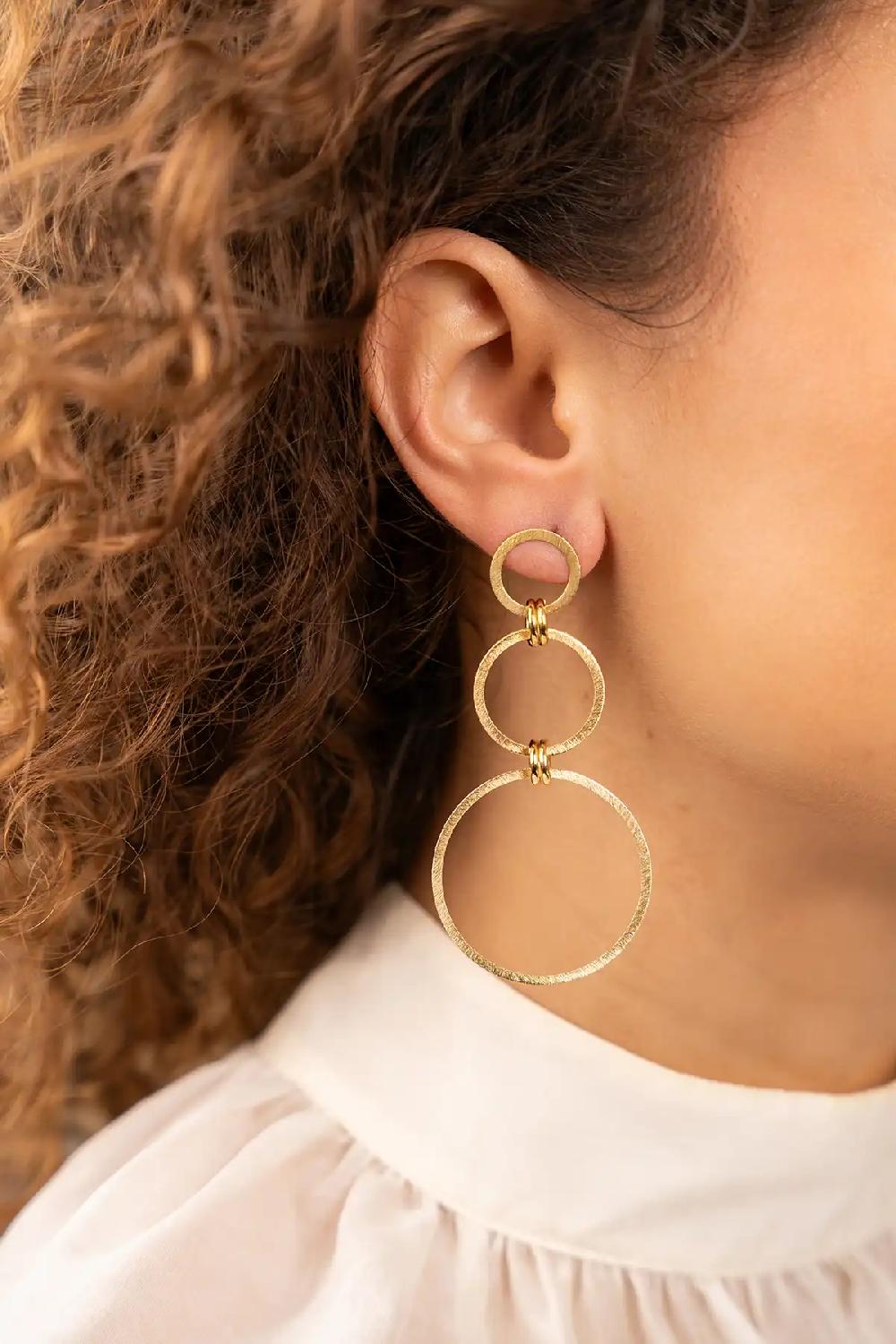 Lott. Gioielli Classic Oorbellen Classic Dubbel Round Satin