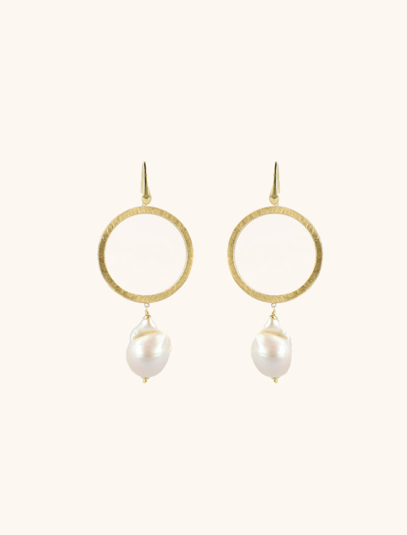 lott. gioielli Classic oorbellen Classic Open Cirkel Wilde Parel Satin