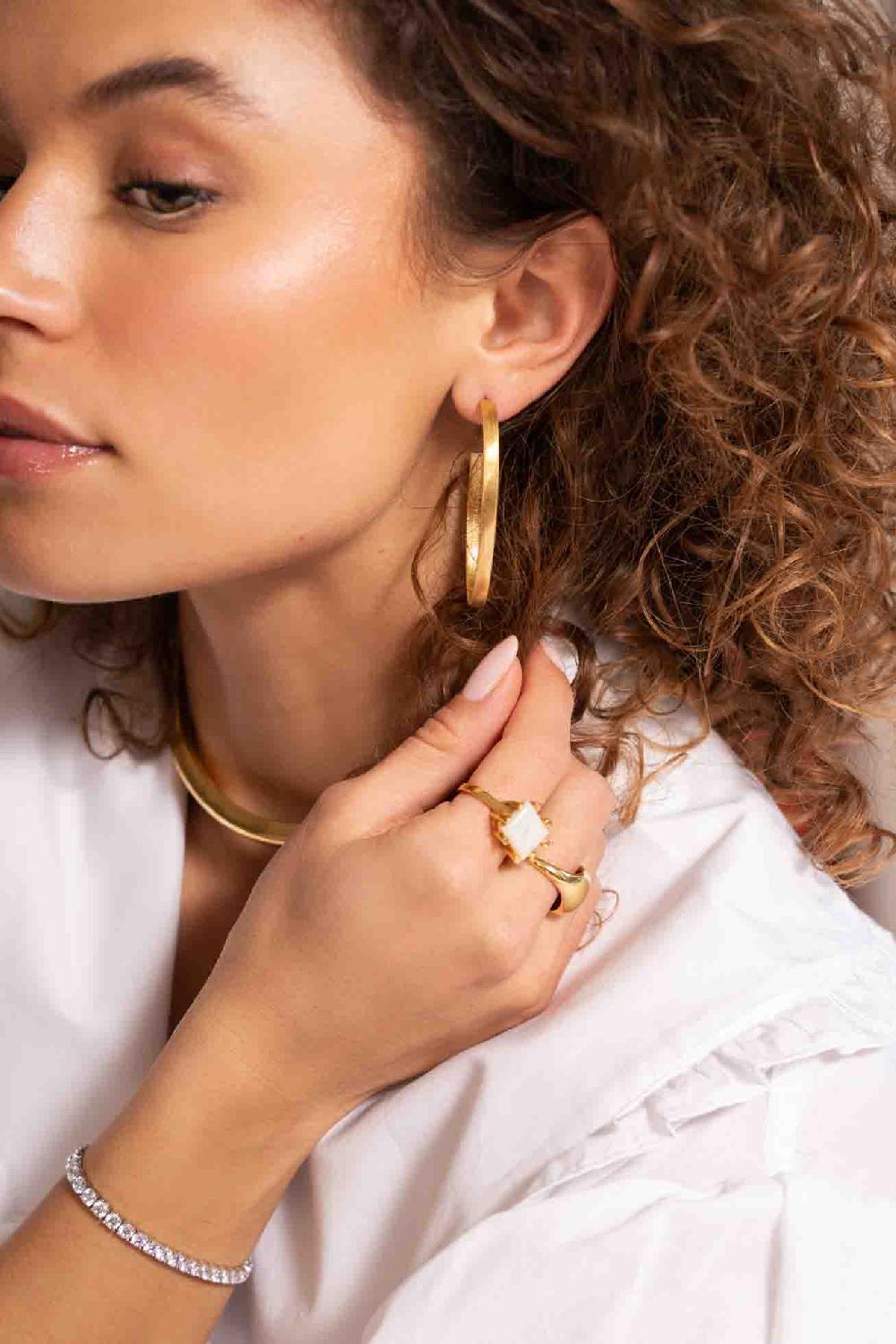 Lott. Gioielli Classic Oorbellen Creole Oval Brushed