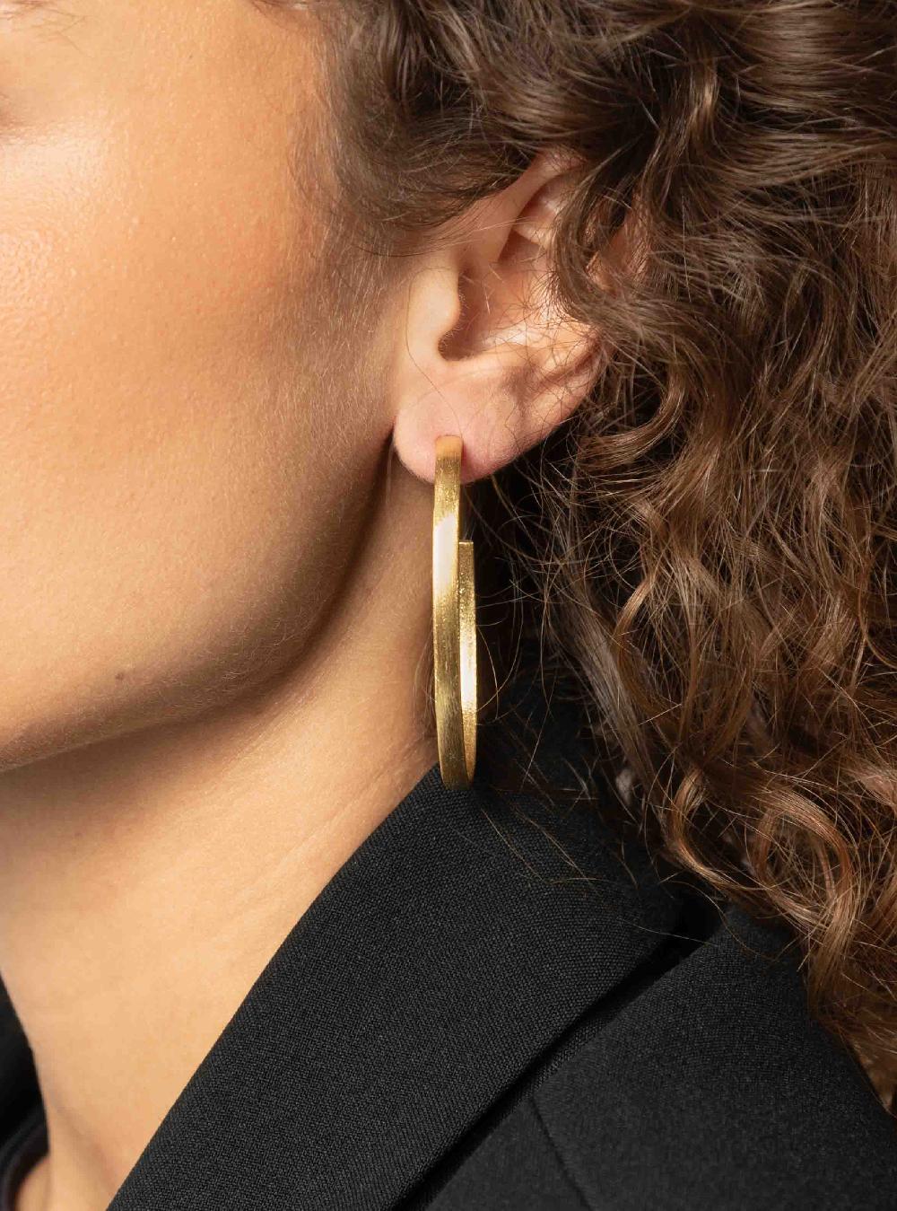 Lott. Gioielli Classic Oorbellen Creole Oval Brushed