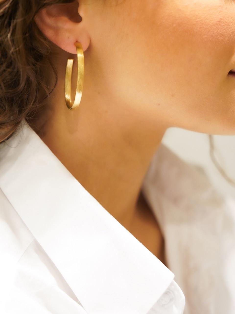 Lott. Gioielli Classic Oorbellen Creool Ovaal S Brushed