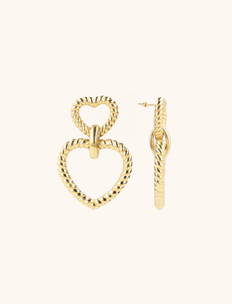 lott. gioielli Classic Oorbellen Hart Twist Pendant L