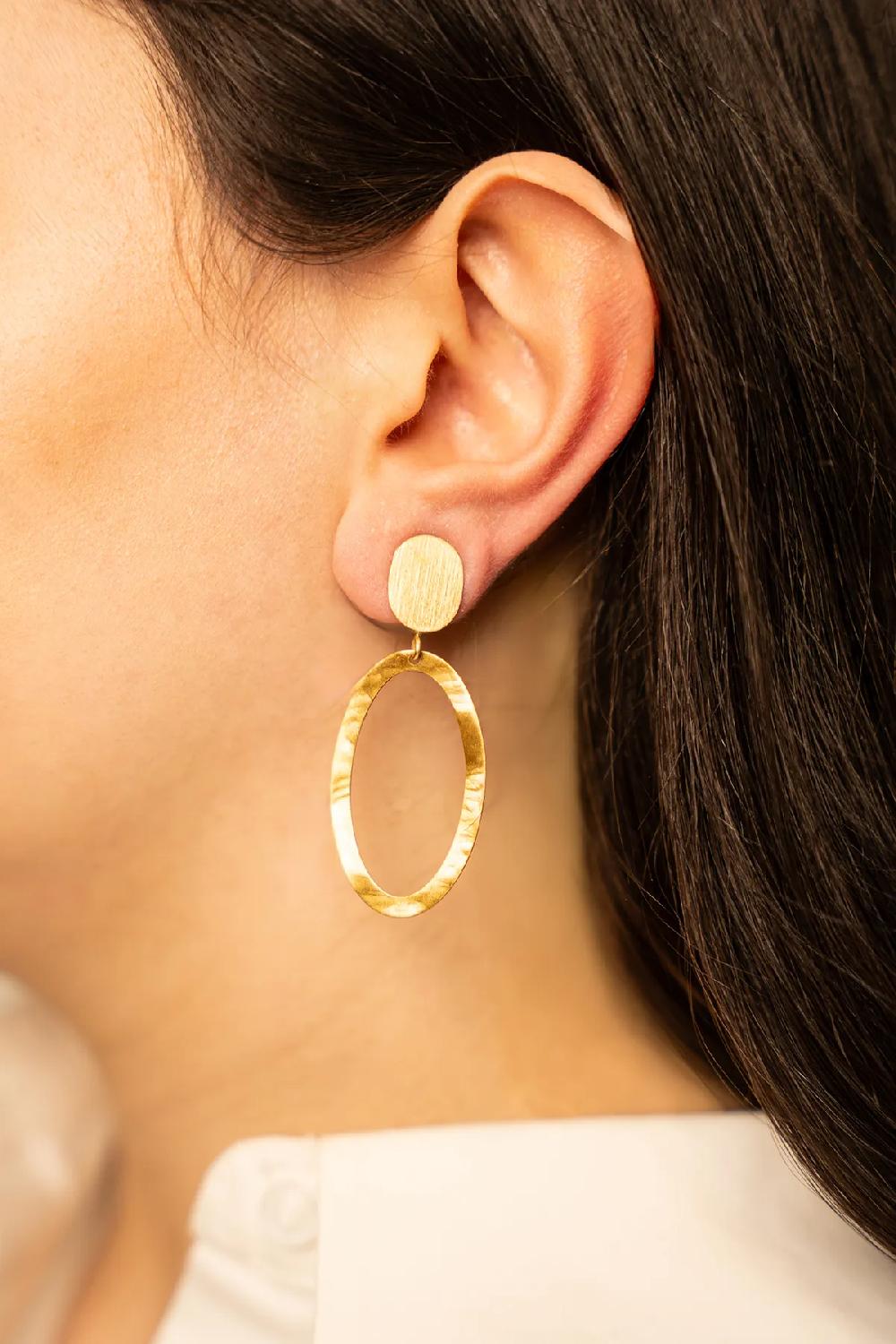 Lott. Gioielli Classic Oorbellen Oval Hammerd S Clip