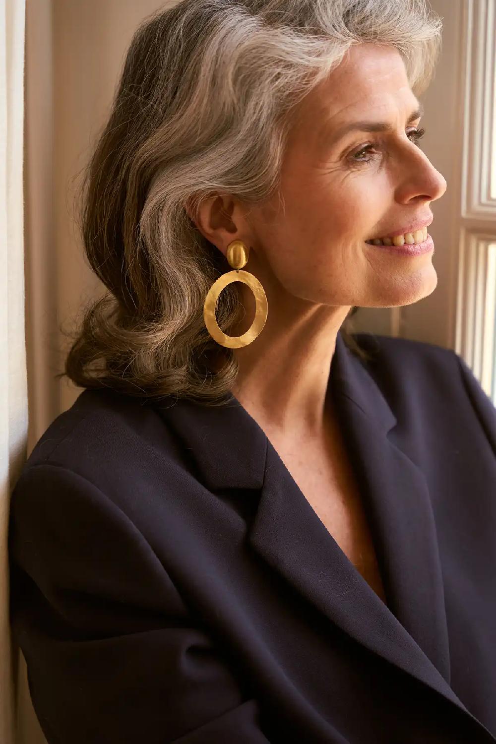 Lott. Gioielli Classic Oorbellen Oval Hammerd XL Clip