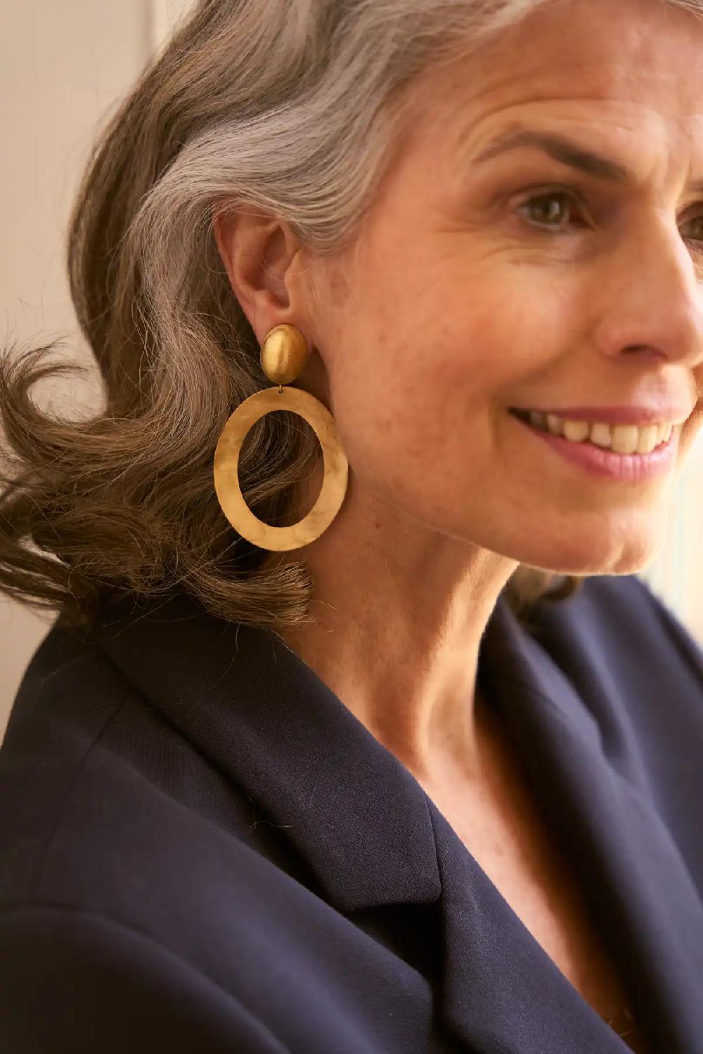 Lott. Gioielli Classic Oorbellen Oval Hammerd XL Clip