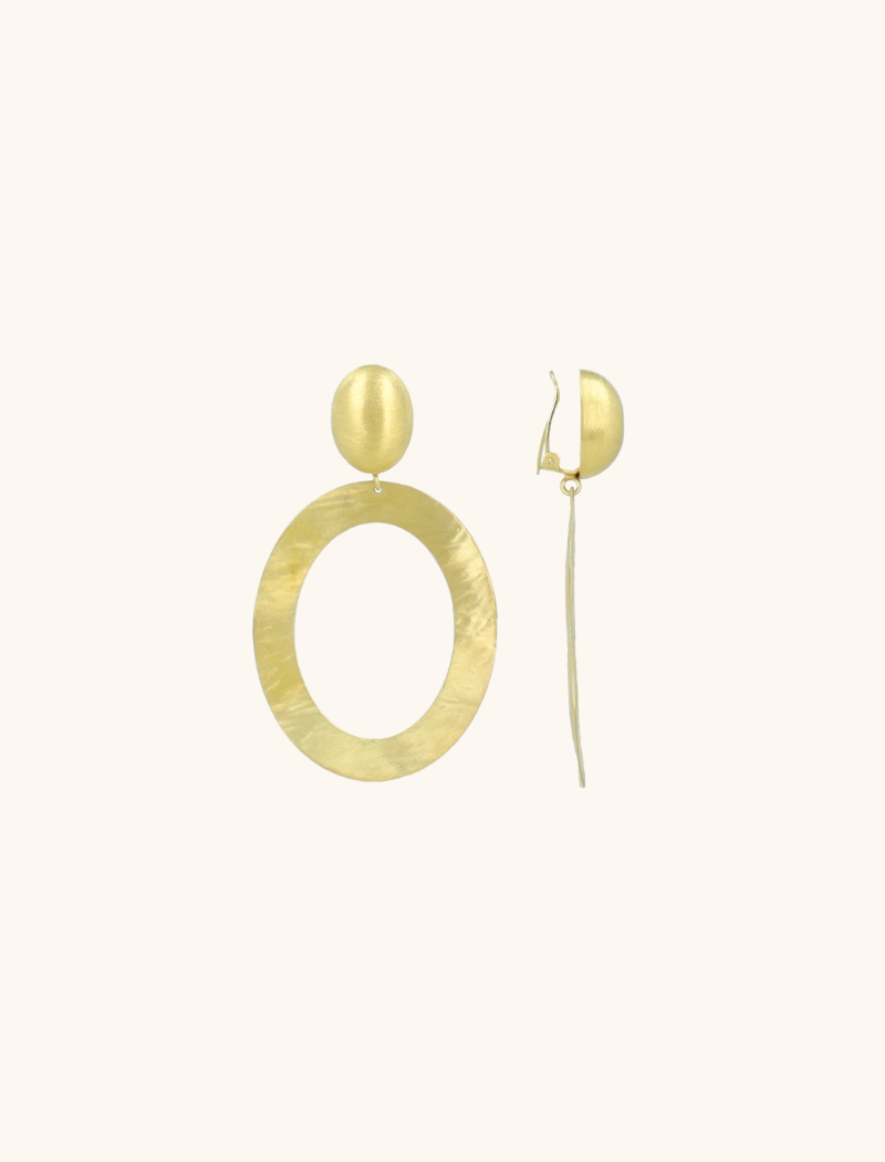 Lott. Gioielli Classic Oorbellen Oval Hammerd XL Clip