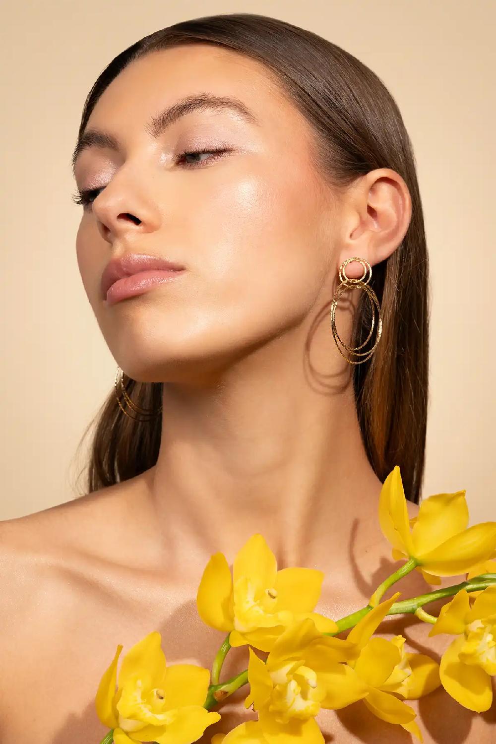 Lott. Gioielli Classic Oorbellen Triple Hoops Glow L