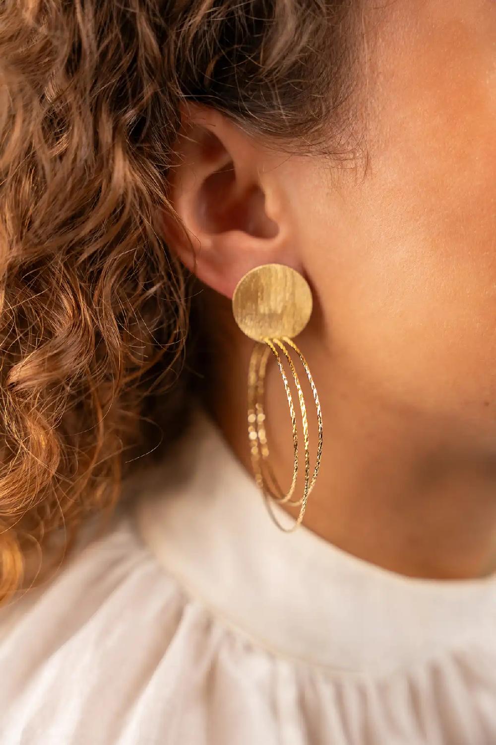 Lott. Gioielli Classic Oorbellen Triple Hoops Glow L