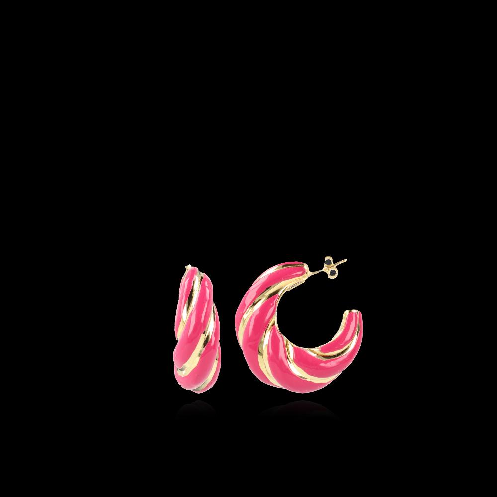 lott. gioielli Classic oorbellen twist creool M Fuchsia