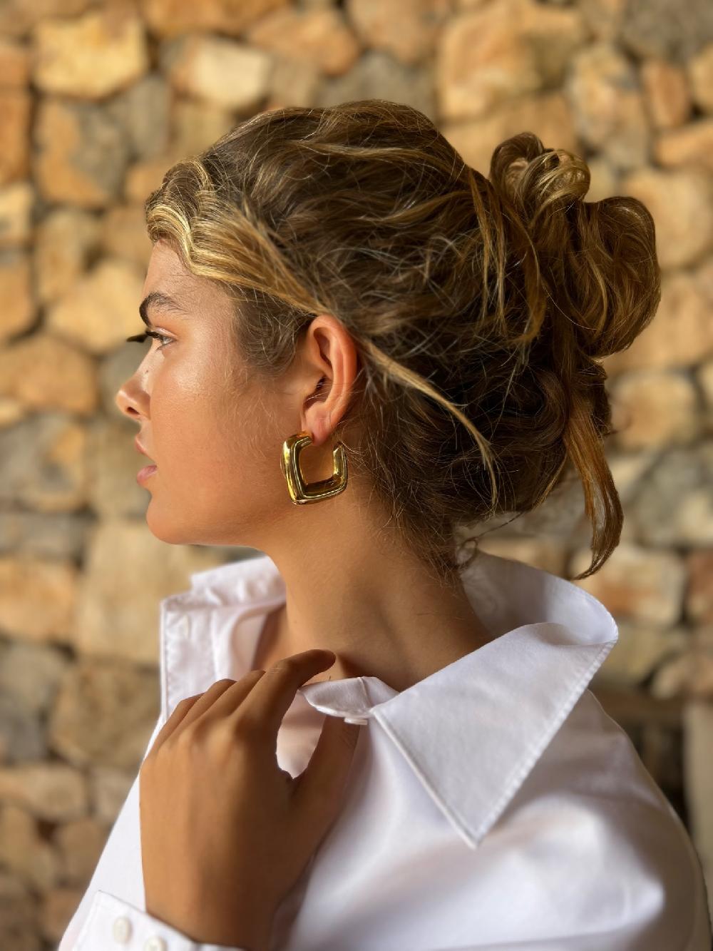 Lott. Gioielli Classic Oorbellen Vierkant Creool Deluxe M