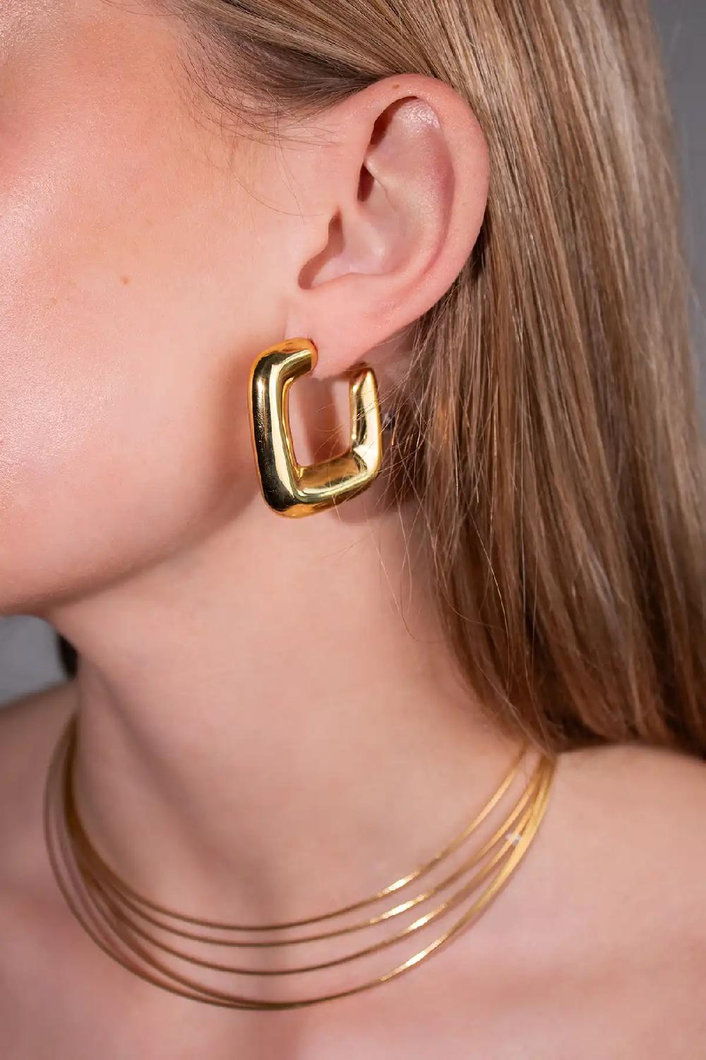 Lott. Gioielli Classic Oorbellen Vierkant Creool Deluxe M