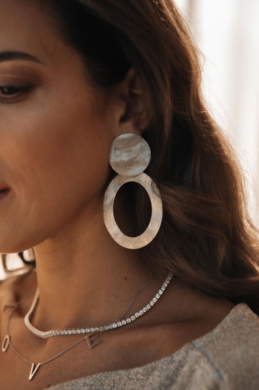 Lott. Gioielli Classic Open Ovaal Hammerd XL Oorbellen