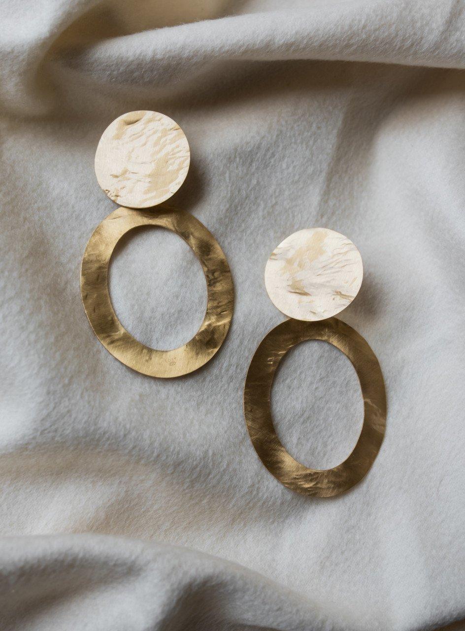 Lott. Gioielli Classic Open Ovaal Hammerd XL Oorbellen