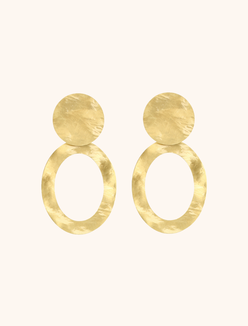 Lott. Gioielli Classic Open Ovaal Hammerd XL Oorbellen