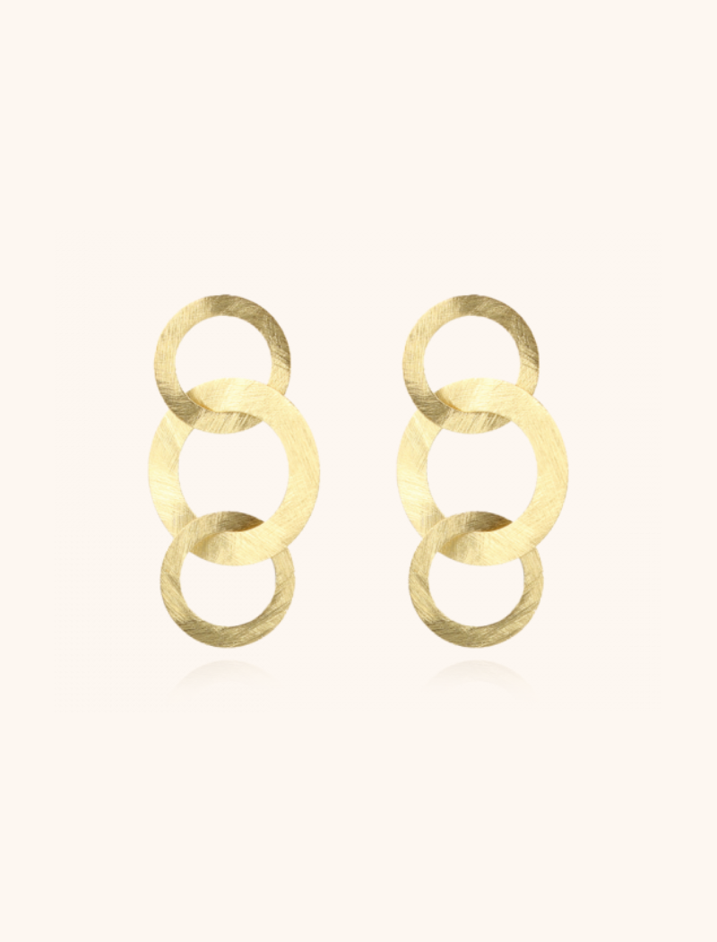 Lott. Gioielli Classic Tripple Rond Open Satin Oorbellen