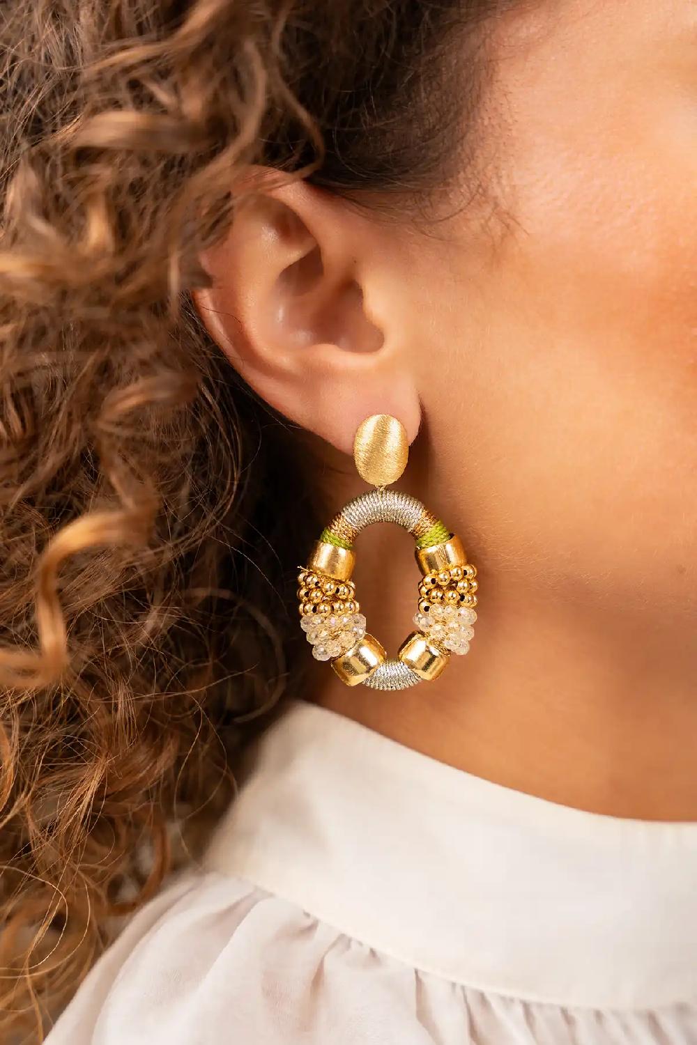 Lott. Gioielli Cool Green Oorbellen Caroline Ovaal M Premium